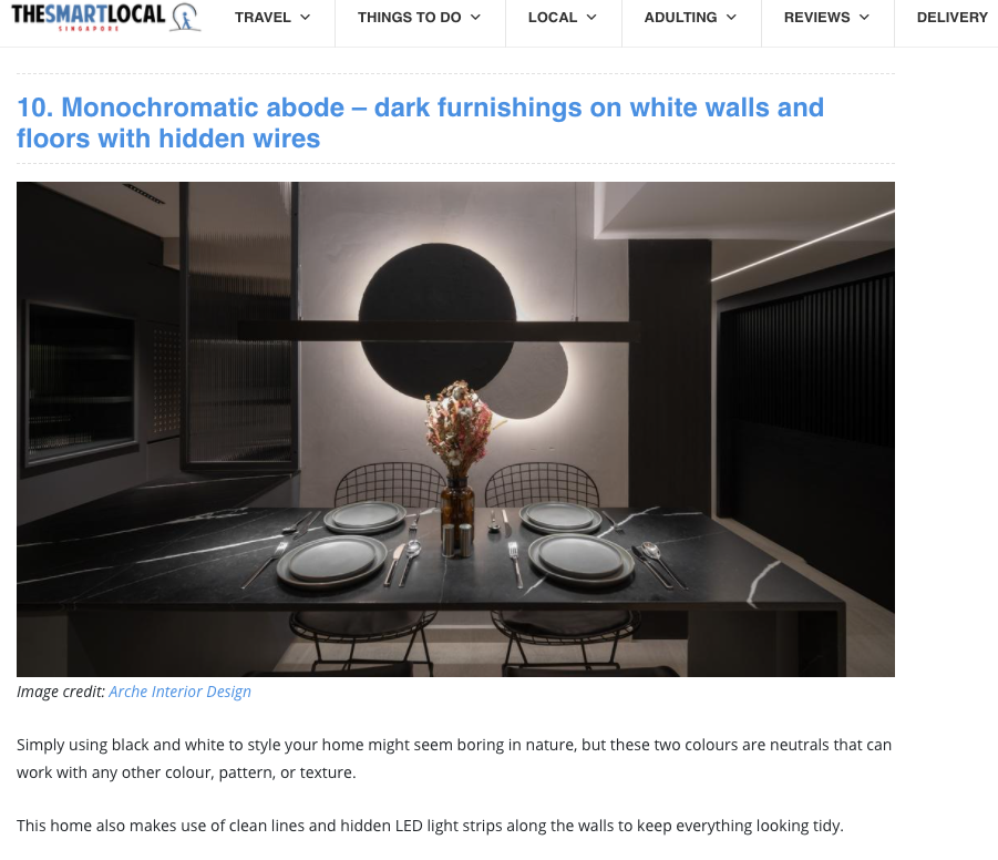 The Smart Local article reviewing Arche Interior Design